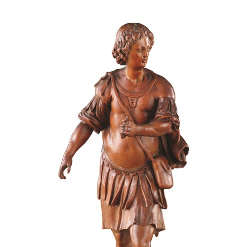 A Superbly Carved Figure of ‘Adonis’ Hunting